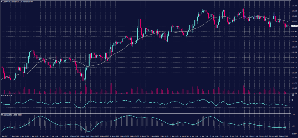 Dollar Index Graph Candle for 22 August 2023